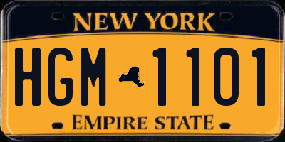 NY license plate HGM1101