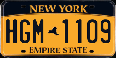 NY license plate HGM1109