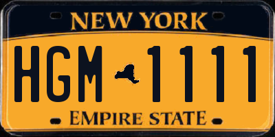 NY license plate HGM1111