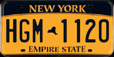 NY license plate HGM1120