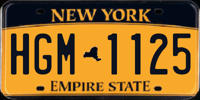 NY license plate HGM1125