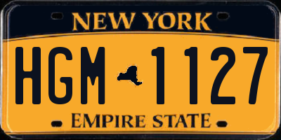 NY license plate HGM1127