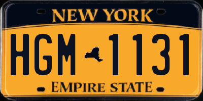 NY license plate HGM1131