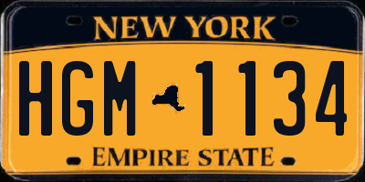NY license plate HGM1134