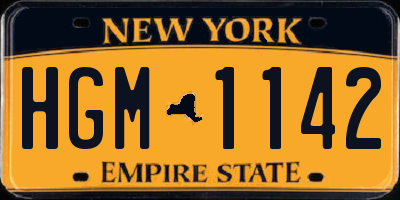 NY license plate HGM1142