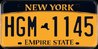 NY license plate HGM1145
