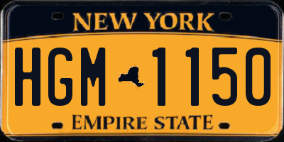 NY license plate HGM1150