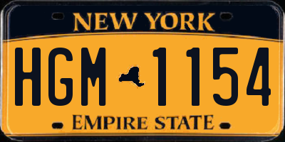 NY license plate HGM1154