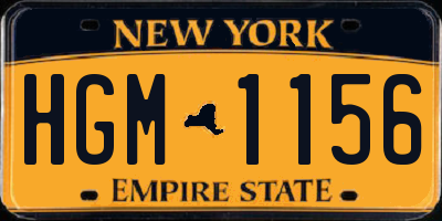 NY license plate HGM1156