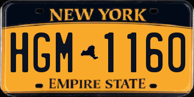 NY license plate HGM1160
