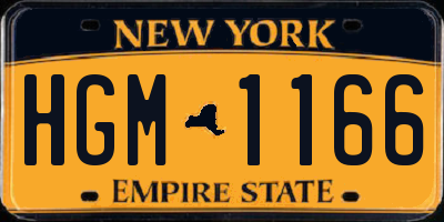 NY license plate HGM1166