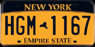 NY license plate HGM1167