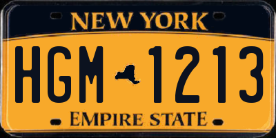 NY license plate HGM1213