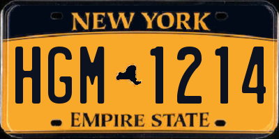 NY license plate HGM1214