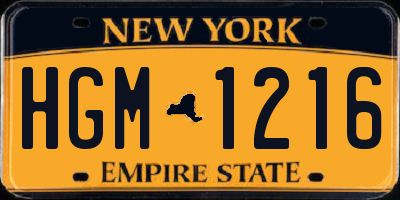 NY license plate HGM1216