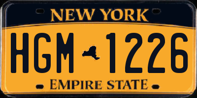 NY license plate HGM1226