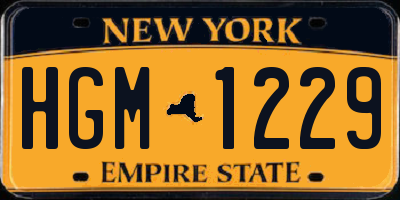 NY license plate HGM1229