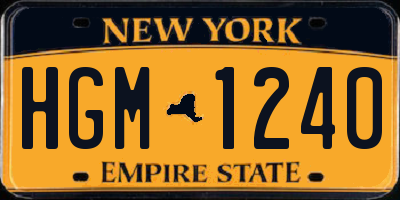 NY license plate HGM1240