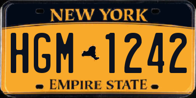 NY license plate HGM1242