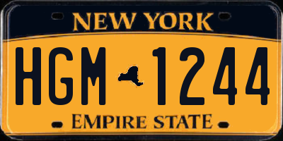 NY license plate HGM1244
