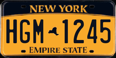 NY license plate HGM1245