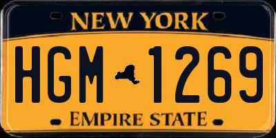 NY license plate HGM1269