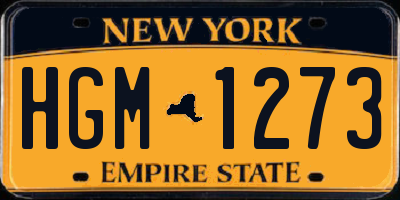 NY license plate HGM1273