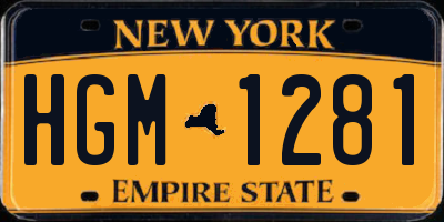 NY license plate HGM1281