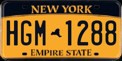 NY license plate HGM1288