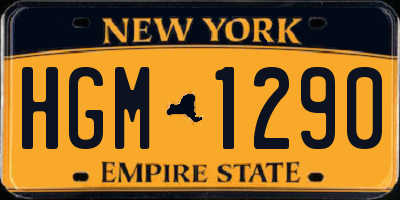 NY license plate HGM1290