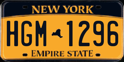 NY license plate HGM1296