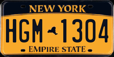 NY license plate HGM1304
