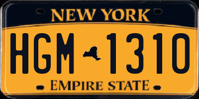 NY license plate HGM1310