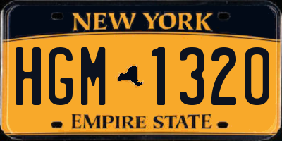 NY license plate HGM1320