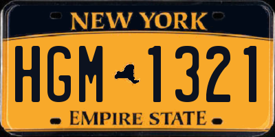 NY license plate HGM1321