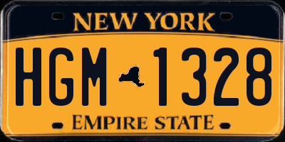 NY license plate HGM1328