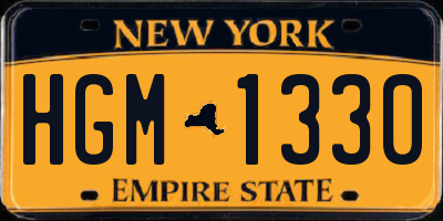 NY license plate HGM1330