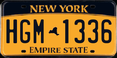 NY license plate HGM1336