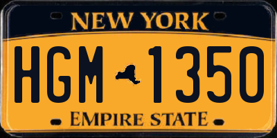 NY license plate HGM1350