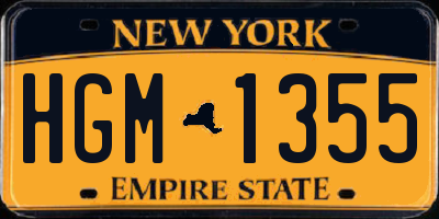 NY license plate HGM1355