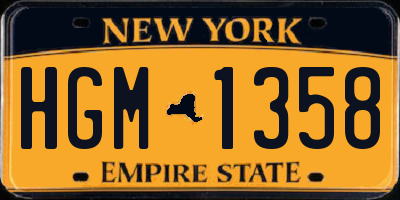 NY license plate HGM1358