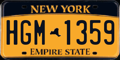 NY license plate HGM1359