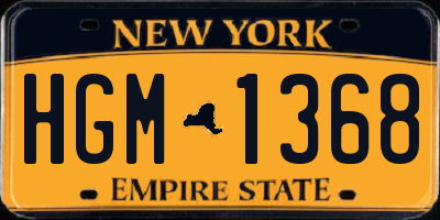 NY license plate HGM1368