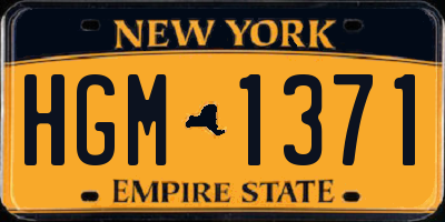 NY license plate HGM1371