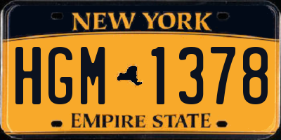 NY license plate HGM1378