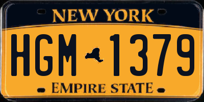 NY license plate HGM1379