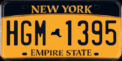 NY license plate HGM1395