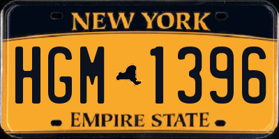 NY license plate HGM1396