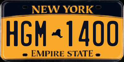 NY license plate HGM1400