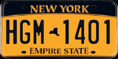 NY license plate HGM1401